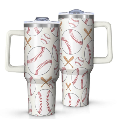 1pc nutcracker 40oz Tumbler with Straw & Handle - Insulated Stainless - Reusable Stainless Steel Cup