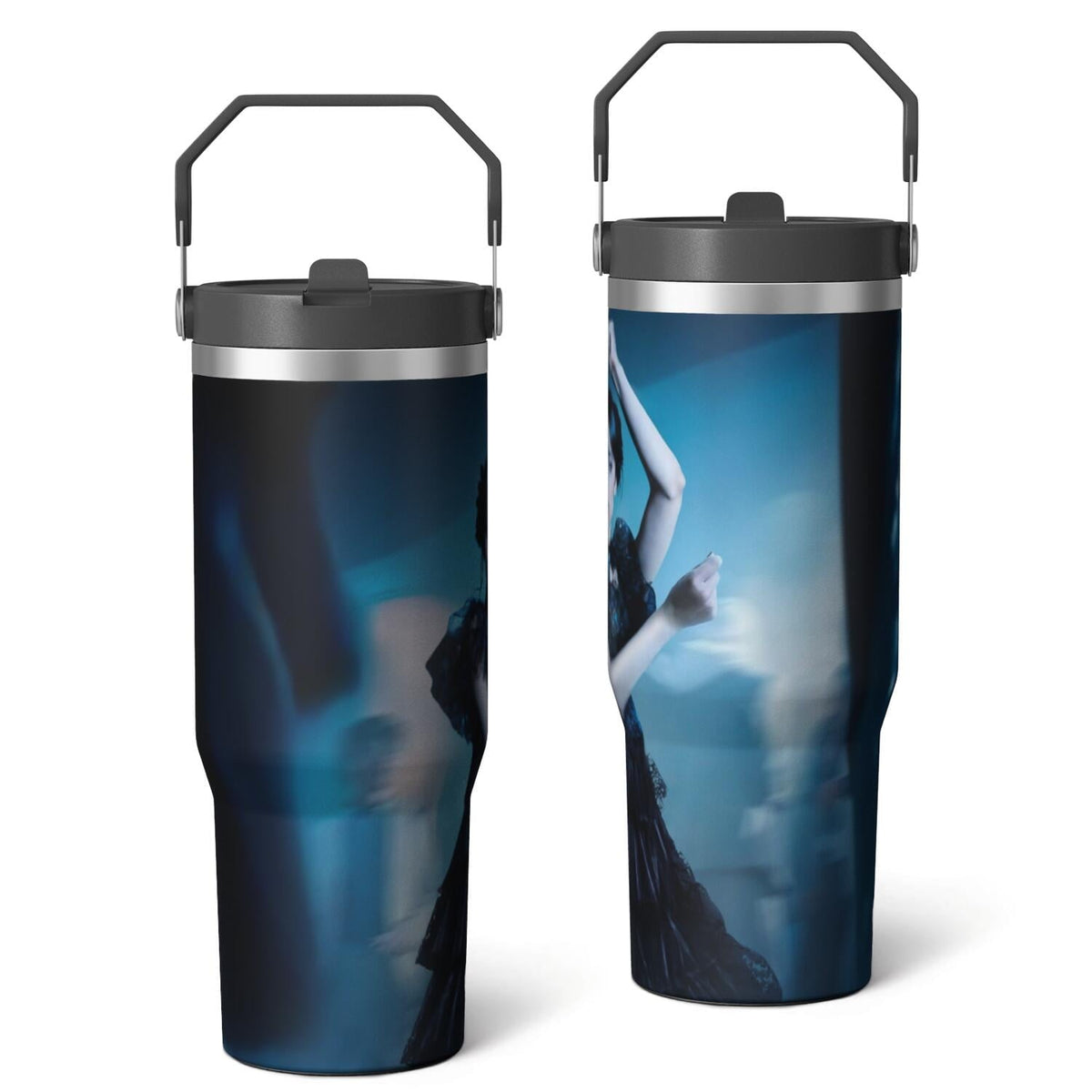 30oz Wednesday Girl Stainless Steel Tumbler with Lid and Straw,Wednesday Stuff - Reusable Stainless Steel Cup