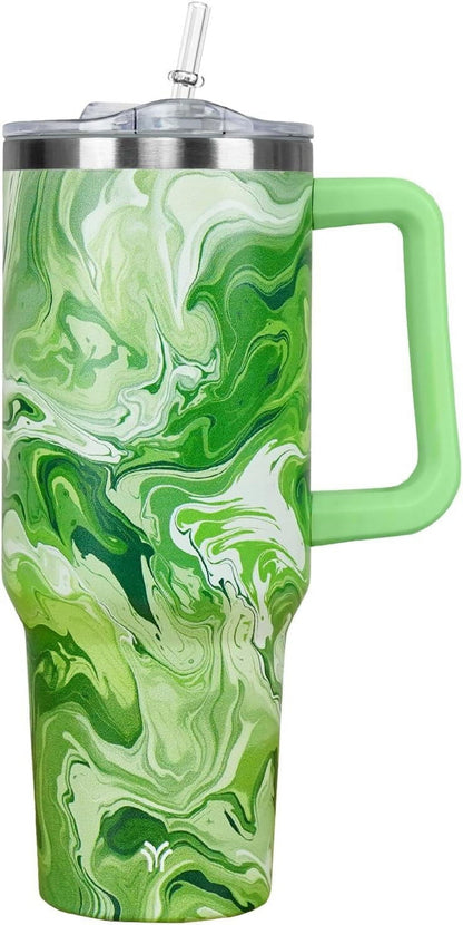40oz Tumbler with Handle and Straw Lid | Vacuum Insulated Leak - Insulated Travel Tumbler Cup