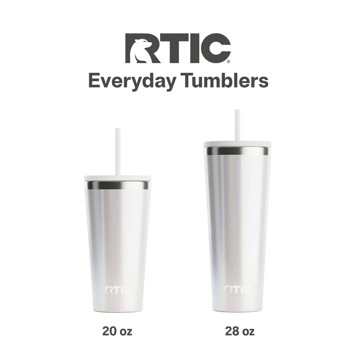 RTIC 28 oz Ceramic Lined Everyday Tumbler, Spill-Resistant Straw Lid, Plum Glitter