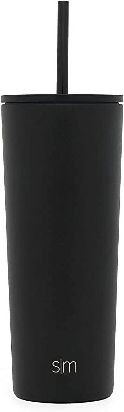 Simple Modern 24oz Classic Tumbler with Straw and Flip Lid | Midnight Black
