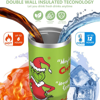 30oz Stainless Steel Tumbler with Lid and Straw,Spill Proof Travel Cup Double Wall Vacuum Insulated Coffee Mug with Top Handle Light-green