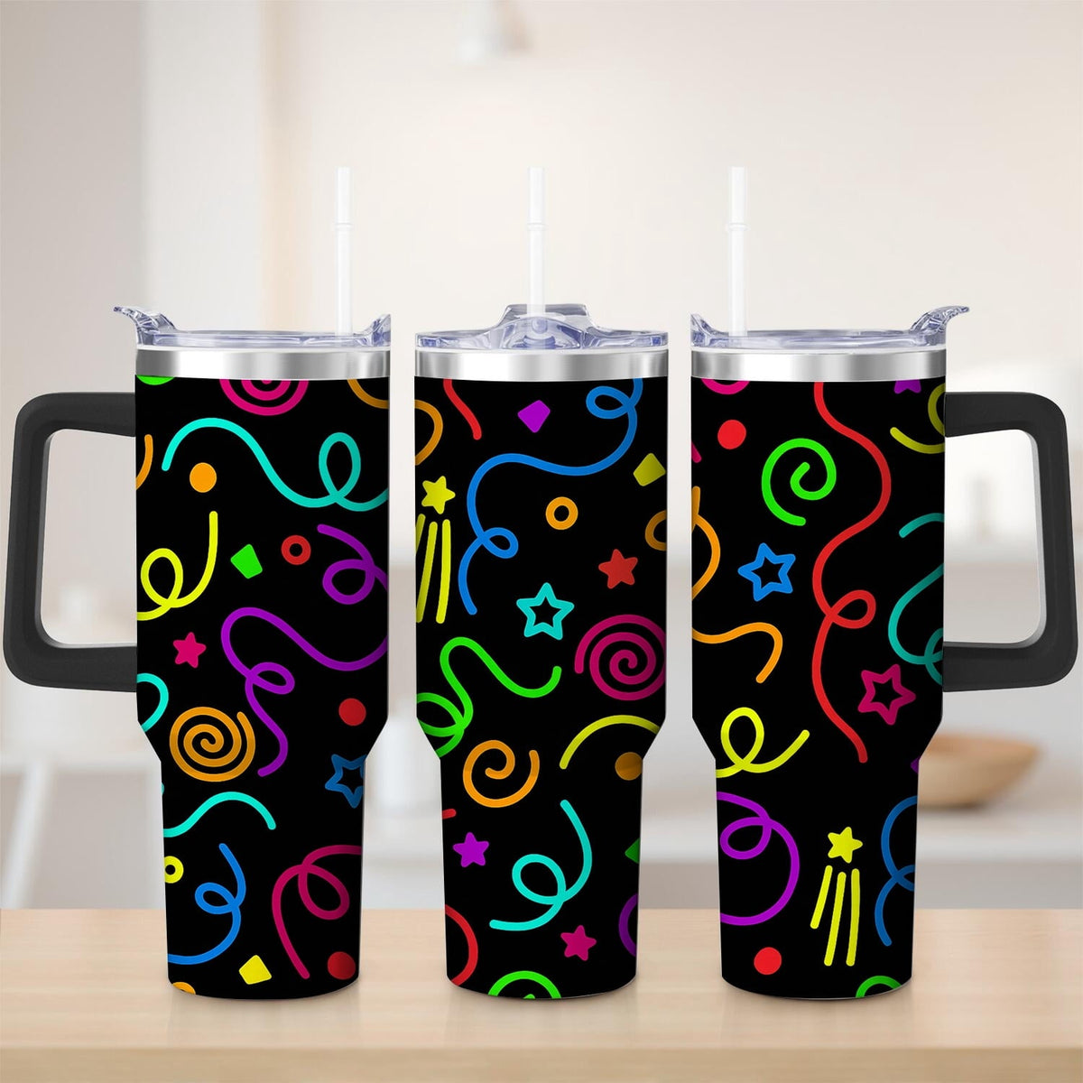 Premium Durable Colorful Confetti Stainless Steel Tumbler, 30oz - Insulated Travel Tumbler Cup