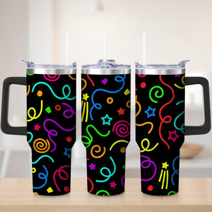 Premium Durable Colorful Confetti Stainless Steel Tumbler, 30oz - Insulated Travel Tumbler Cup