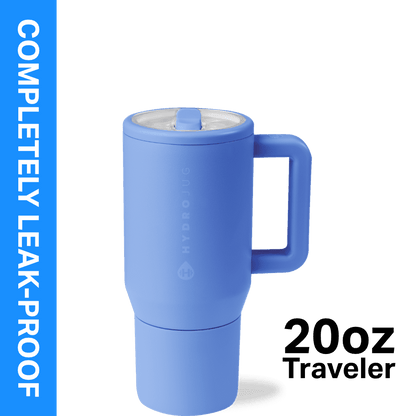 HydroJug Traveler 20 oz Water Bottle, Stainless Steel Insulated Tumbler - Leakproof Insulated Water Bottle