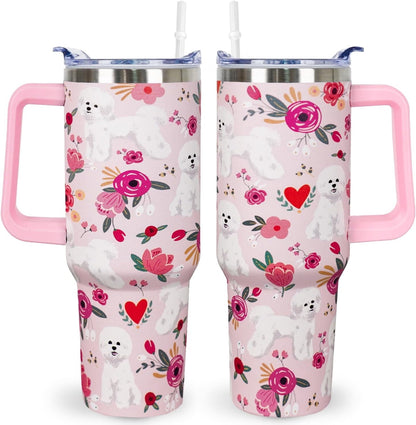 Pitbull Gifts Dog Tumbler Cup for Women Men 40oz Stainless Steel - Insulated Travel Coffee Mug
