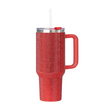 STP GOODS Stainless Steel Rhinestone Insulated Tumbler with Handle Lid - Insulated Travel Tumbler Cup